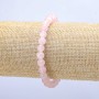 Elastic bracelet with Pink Quartz smooth beads, diameter 6 mm ±, length 18 cm ±