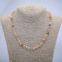 Natural chalcedony bead necklace, assorted colors, bead diameter 6 mm (±), length 45 cm