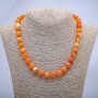 Orange Matte Agate Necklace, 10 mm diameter, 45 cm length