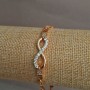 Xuping Bracelet 18K Gold Plating with White Crystals, length 17-19 cm, thickness 3.7 mm +