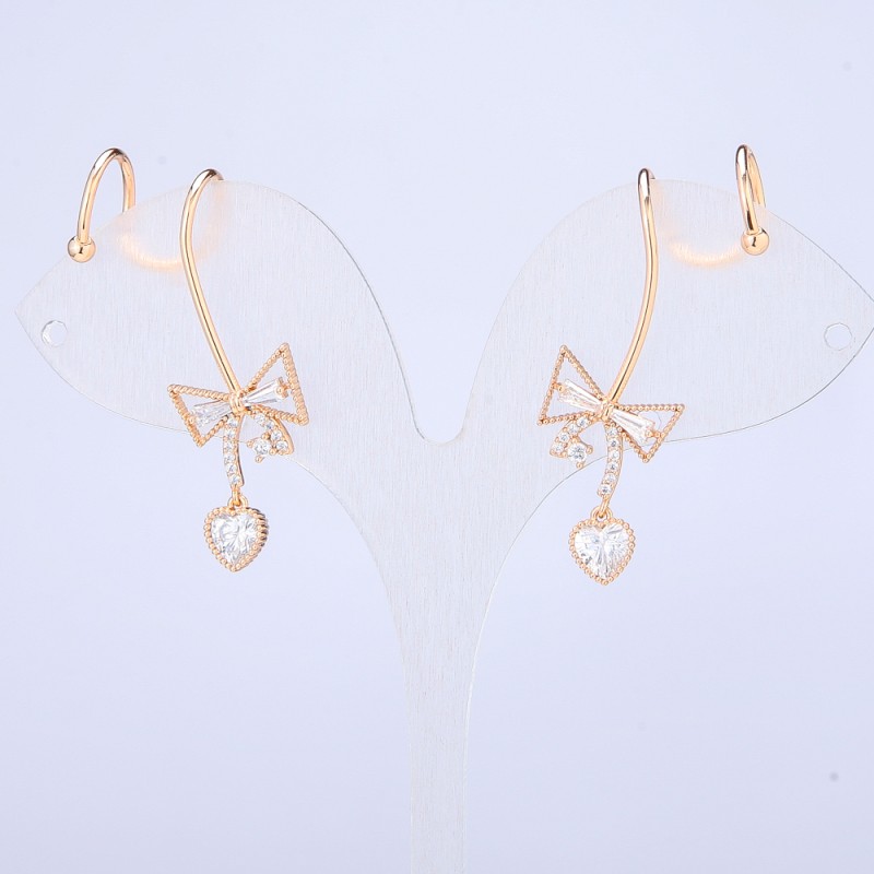 Kaf Xuping 18K Gold Plating with White Crystals, Length 40 mm +