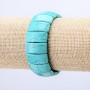 Bracelet on elastic green turquoise (artificial) with marbling rectangular stones 25x11 mm +