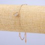 Xuping 18K Gold-Plated Bracelet with White Crystals, 1 mm Thick, Length 18–21 cm