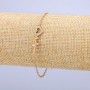 Xuping Bracelet 18K Gold Plating with White Crystals, 1 mm Thick, 17–20 cm Long