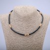 Xuping choker Gold-plated 18K eco-leather, thickness 4mm + -, length 42-47cm + -