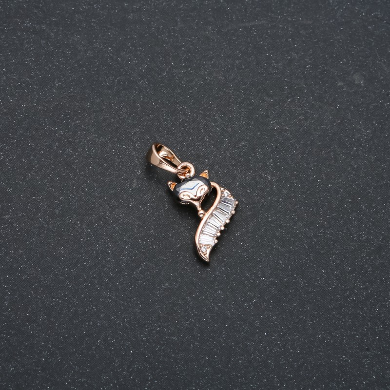 Pendant Xuping 18K Gold Plating with White and Black Crystals, 20x10 mm diameter +