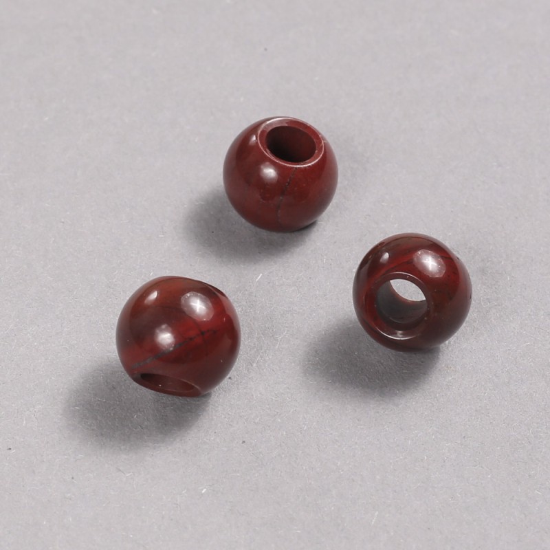 Pandora bead natural stone red jasper 12x10mm, hole diameter 5 mm +