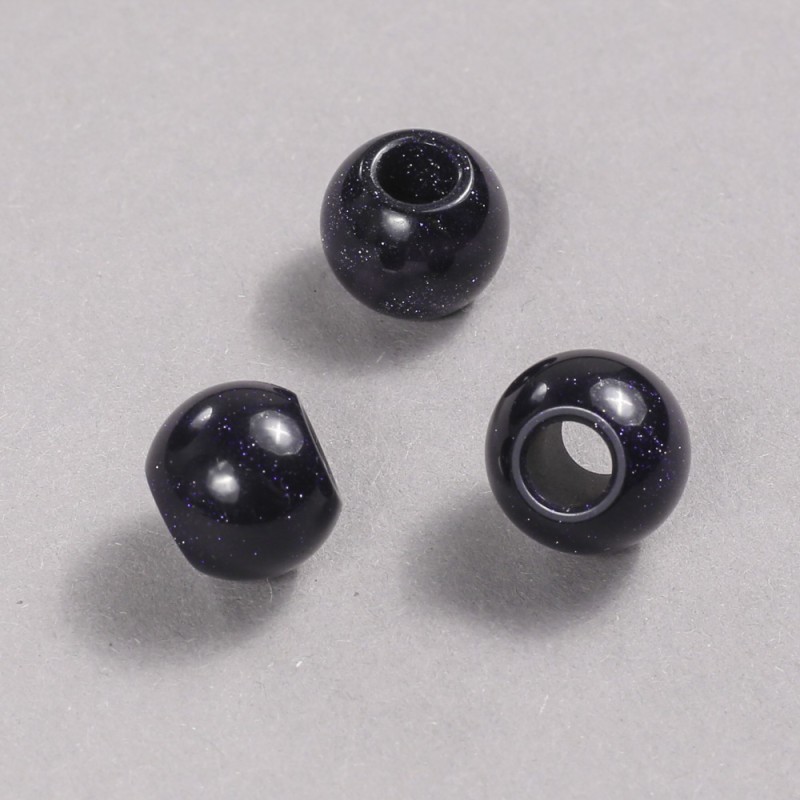 Pandora Bead Aventurine 'Blue Sand' Cairo Night 14x12mm, hole diameter 5.5mm