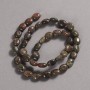 Beads on a thread natural stone Picasso Jasper smooth oval, 10x8 mm diameter + -, length 39 cm +
