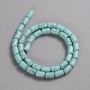 Beads Turquoise (imitation) smooth cylinder, diameter 10x6 mm ±, length 41 cm ±