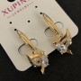 Earrings 'Birds' Xuping 18K Gold Plating with White Crystals, diameter 32x12mm +