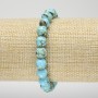 Elastic bracelet with turquoise Imperial Jasper (pressed) smooth bead, 8 mm diameter+