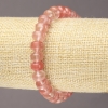 Elastic Bracelet with Natural Chalcedony, Smooth Rondels, Diameter 9x7 mm