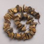 Raw Tiger's Eye Beads on Thread with a Crimp Bead, Diameter 10x18 mm, Length 42 cm
