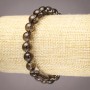 Elastic bracelet with natural smoky quartz beads, smooth 8 mm diameter
