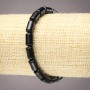 Elastic bracelet with Agate (pressed) smooth cylindrical beads, 10x6 mm diameter+