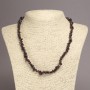 Garnet chip bead necklace, 6 mm diameter, 45 cm length, on extender chain