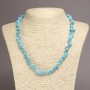 Necklace made of Turquoise (single) tumbled gravel, diameter 6–8 mm ±, length 45 cm ± with an extender chain