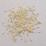 Pins with ball-cap in lemon-gold metal, 20mm length, 250g