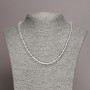 Rock crystal necklace, smooth 6 mm beads, 45 cm length