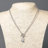 Xuping Rhodium Chain with Pendant (Clasp), Thickness 3 and 1.8 mm, Length 44 cm