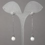 Xuping Rhodium Stud Earrings with Crystals, Beads and Pendants 12 mm + -, length 58 mm + -, thickness 0.7 mm +