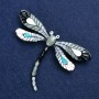 Sale! Dragonfly Brooch in Silver-Toned Metal and Enamel 70x50mm +