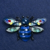 Sale! Beetle Brooch, Silvery Metal and Enamel, 70x42 mm +