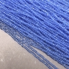 Light blue Czech Crystal beads on beading thread, transparent faceted rondelle, diameter 3x2.5 mm, length 36-38 cm