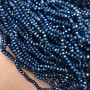 Beads Czech Crystal on thread with blue coating, faceted rondelle, diameter 3.5×3 mm, length 33 cm