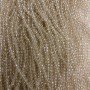 Champagne Czech Crystal Beads on Thread - Transparent Faceted Rondelle, 3.5x3mm, 32cm