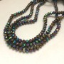 Czech Crystal Beads on Fishing Line with Gasoline Coating, Faceted Rondel, 6x4.5 mm, Length 38-40 cm