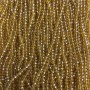 Amber Transparent Czech Crystal Beads on Thread, Faceted Rondelle, Diameter 3.5×3 mm, Length 33 cm