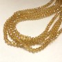 Orange-Peach Transparent Czech Crystal Beads on Thread, Gasoline Iridescent Faceted Rondelle, Diameter 6x4.5 mm, Length 38-40 cm