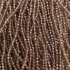 Czech Crystal Beads on Fishing Line Brown Transparent Faceted Rondelle, Diameter 3.5×3 mm, Length 32 cm