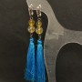 Fringe Earrings with Natural Citrine, Diameter 8–10 mm, Length 120 mm