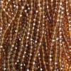 Czech Crystal Beads on Beading Thread Brown Transparent Faceted Rondelle, Diameter 6x5 mm, Length 40-42 cm +