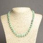 Beaded Necklace with Imperial Jasper, Light Green (Pressed) Smooth Bead, 8 mm diameter, 45 cm length ±