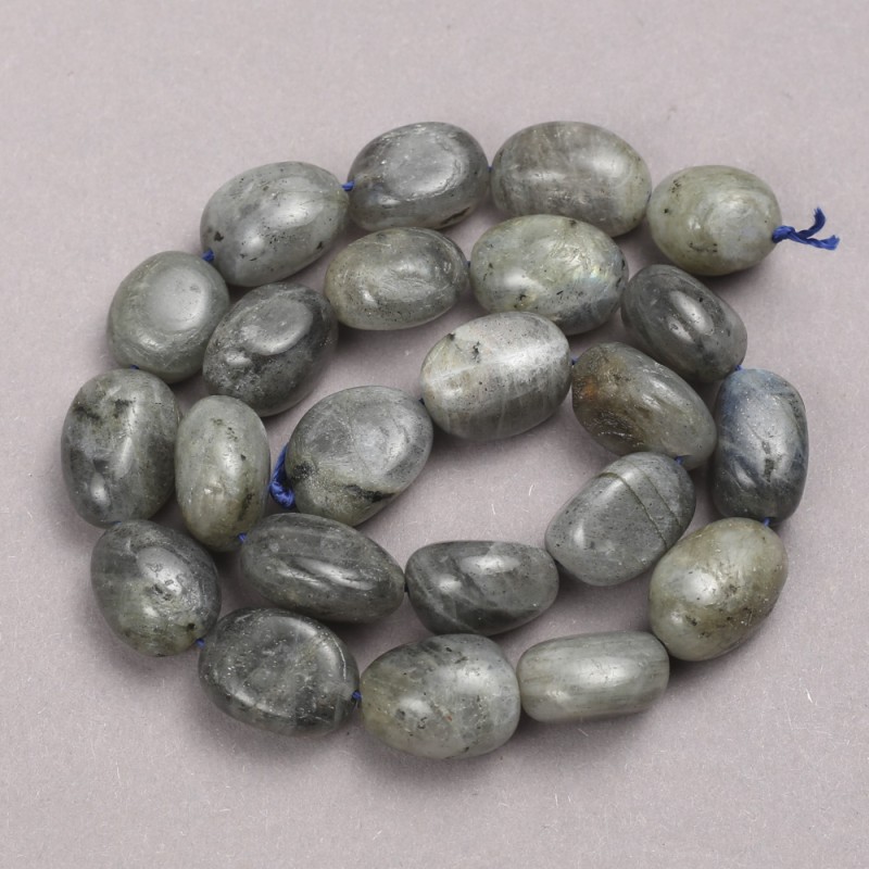Labradorite faceted beads on thread, diameter 16×13 mm, length 40 cm