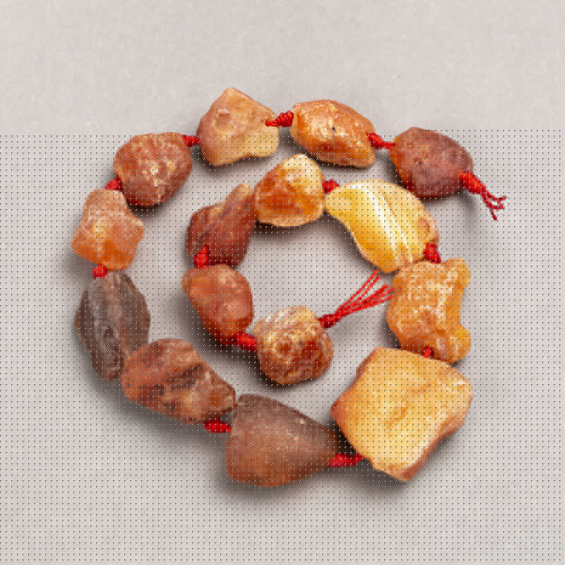 Raw carnelian beads on a thread strand, diameter 16-30×15-25(±)mm, length 42 cm+