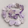 Uncut Amethyst Nuggets Beads on Thread, Tumbled, 20×29 mm (±), 42 cm long