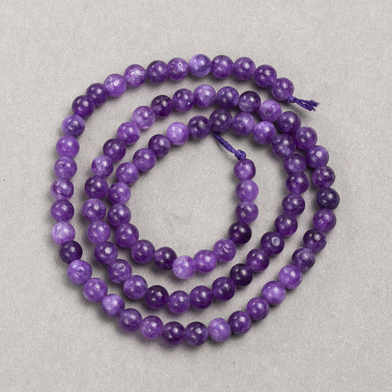 Sugilite Beads (Synthetic) Smooth Ball, 4.5 mm Diameter, 39 cm Length on Thread