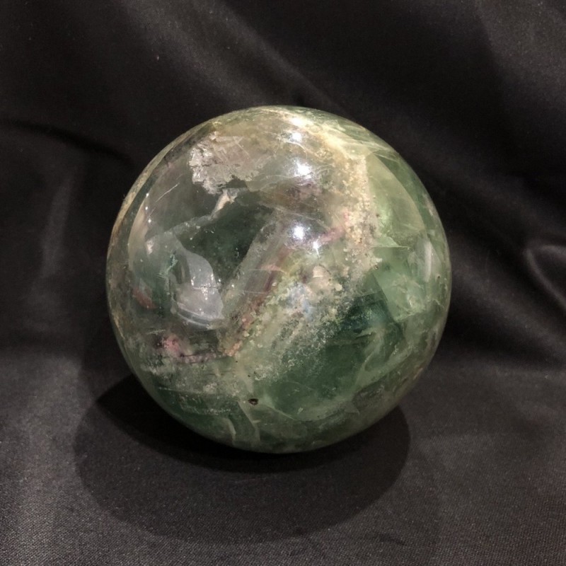 Fluorite natural stone sphere souvenir, weight from 1300 g (per 100 g)