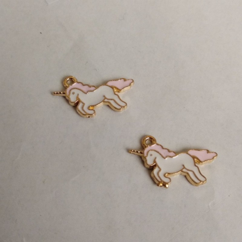 Unicorn enamel finish pendant 9 pcs 22×12 mm