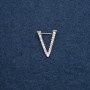 Brooch initial 'V' 20x25mm metal color 'silver'