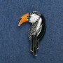 Toucan Brooch, silver-toned metal, enamel and crystals, 36×16mm +