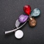 Brooch 'Flower' metal color 'silver' 65x30 mm