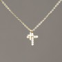 Xuping Chain with Lemon Gold Plating, Pendant and White Crystals, 12×9mm, Thickness 1mm, Length 40-45cm