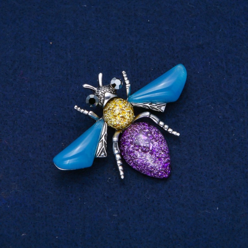 Butterfly Brooch, Silver Metal 47x62mm +