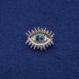 Brooch Eye in Rhinestones 21x26mm, silver metal